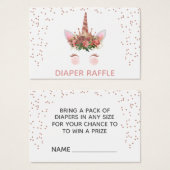 Rose Gold Unicorn Princess Diaper Raffle (Front & Back)
