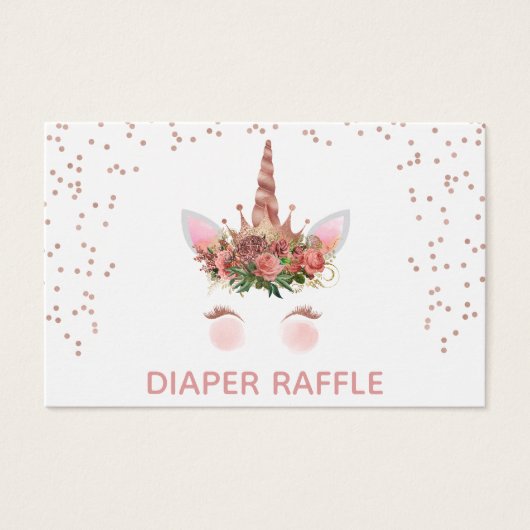 Rose Gold Unicorn Princess Diaper Raffle (Front)