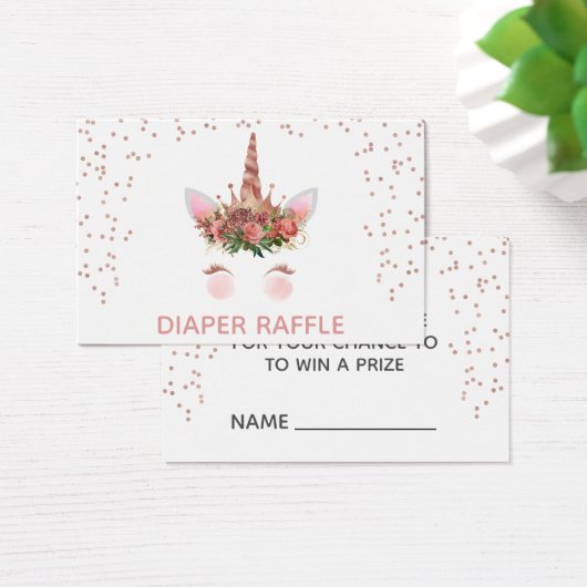 Rose Gold Unicorn Princess Diaper Raffle (Desk)