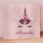 Rose Gold Unicorn Sparkle Princess Monogram Name 3 Ring Binder<br><div class="desc">Blush Pink and Rose Gold Princess Unicorn Sparkle Princess Monogram Name Binder for going Back to School or a Birthday Gift. This Binder is perfect for the girly girl who loves unicorns. Please contact the designer for matching items.</div>