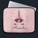 Rose Gold Unicorn Sparkle Princess Monogram Name Laptop Sleeve<br><div class="desc">Rose Gold Unicorn Sparkle Princess Monogram Name Girly Monogram Case. This case can be customized to include your first name. Please contact the designer for matching items.</div>
