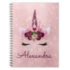 Rose Gold Unicorn Sparkle Princess Monogram Name