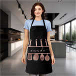 Rose Gold Utensils Personal Chef Cooking Baking  Apron<br><div class="desc">This design may be personalized in the area provided by changing the photo and/or text. Or it can be customized by choosing the click to customize further option and delete or change the color of the background, add text, change the text color or style, or delete the text for an...</div>