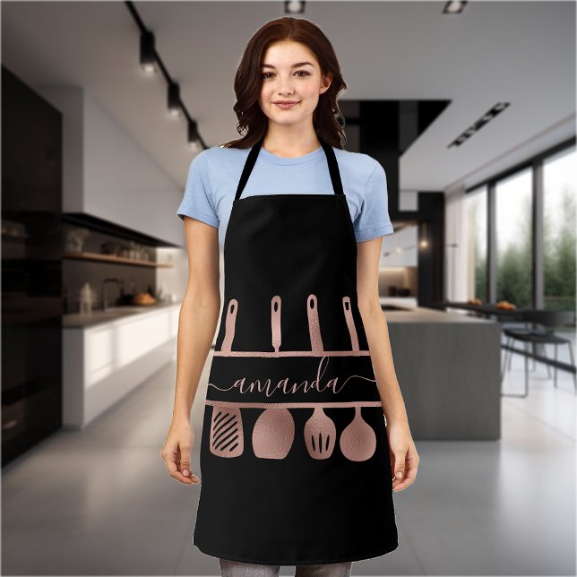 Rose Gold Utensils Personal Chef Cooking Baking  Apron (Creator Uploaded)