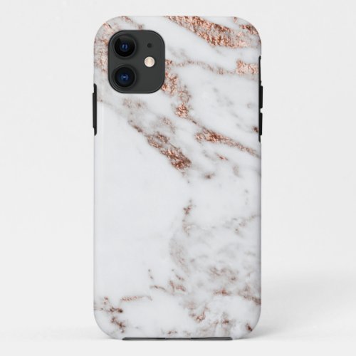 Rose gold vein marble iPhone 11 case