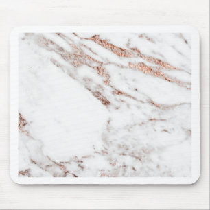 Rose gold vein marble mouse pad