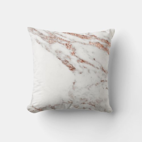 Rose gold vein throw pillow