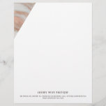 Rose gold veined marble stone business office letterhead<br><div class="desc">Elegant luxury professional white letterhead with faux metallic copper rose gold marble corner and a classic typography script with a classy touch.</div>