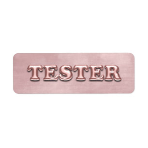 Rose Gold Velvet 3D Tester Sample Contaners Label