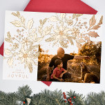 ROSE GOLD Vintage CHRISTMAS Botanicals Photo Frame Foil Holiday Card<br><div class="desc">WISH YOUR FAMILY,  FRIENDS A MERRY CHRISTMAS with my Modern JOYFUL ROSE GOLD Vintage CHRISTMAS Botanicals Photo Frame Foil Holiday Card. This elegant card includes a photo family a large photo on the front with custom holiday greeting,  date and name.

*REAL FOIL ON FRONT (ALSO HAS WATERCOLOR UNDERTONES)</div>