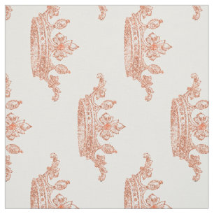 Rose Gold Vintage Crown Pattern Fabric