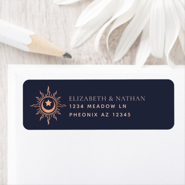 Rose Gold Vintage Tarot Gothic Wedding Label (Insitu)