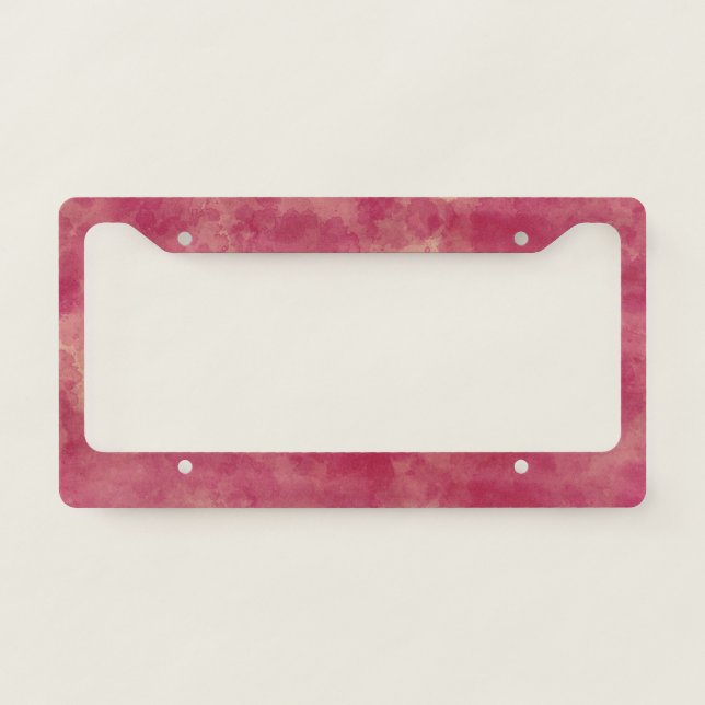 Rose Gold Watercolor Abstraction License Plate Frame (Front)