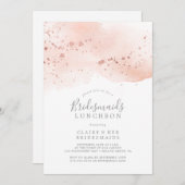 Rose Gold Watercolor Bridesmaids Luncheon Invitation (Front/Back)