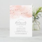 Rose Gold Watercolor Bridesmaids Luncheon Invitation (Standing Front)
