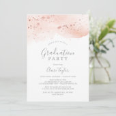 Rose Gold Watercolor Geometric Graduation Party Invitation (Standing Front)