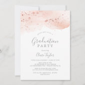 Rose Gold Watercolor Geometric Graduation Party Invitation (Front)
