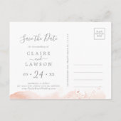 Rose Gold Watercolor Geometric Save the Date Invitation Postcard (Back)