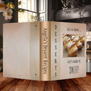 Rose Gold Watercolor Personalized Recipe Binder