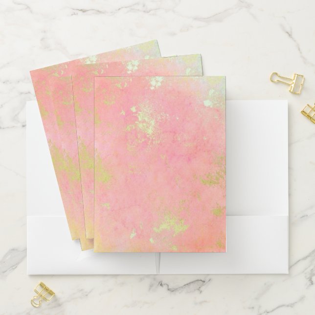 Rose Gold Watercolor Pocket Folder (In Situ)