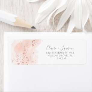Rose Gold Watercolor Return Address Label