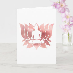 Rose Gold Watercolor Texture Buddha Meditation Zen Card
