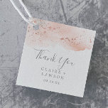 Rose Gold Watercolor Thank You Favor Tags<br><div class="desc">These rose gold watercolor thank you favor tags are perfect for an elegant wedding. The whimsical design features neutral blush pink watercolor with beautiful faux rose gold glitter. Customize these tags with your names and date. Change the wording to suit any event.</div>