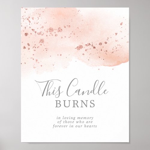 Rose Gold Watercolor This Candle Burns Sign