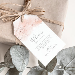 Rose Gold Watercolor Wedding Welcome Gift Tags