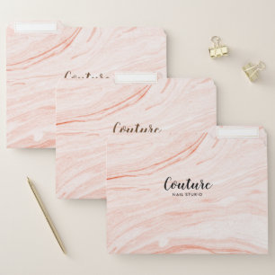 Rose-Gold Watercolors Marbling File Folder
