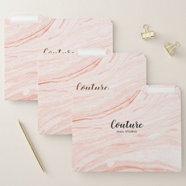 Rose-Gold Watercolors Marbling File Folder (Set)