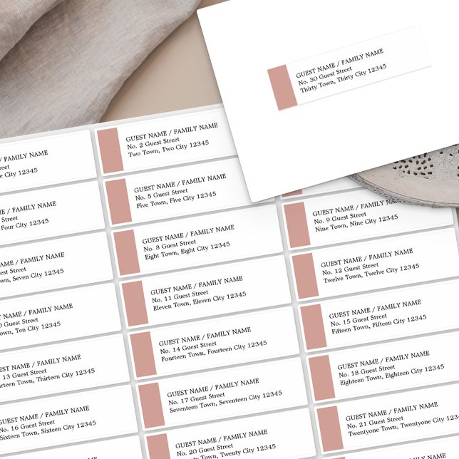 Rose Gold Wedding 30 Guest Address Labels (Creator Uploaded)