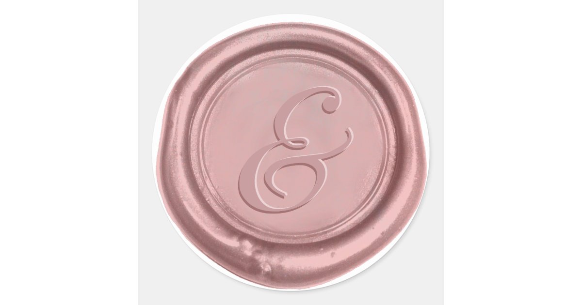 Rose Gold Wedding Ampersand Wax Seal Zazzle 4748