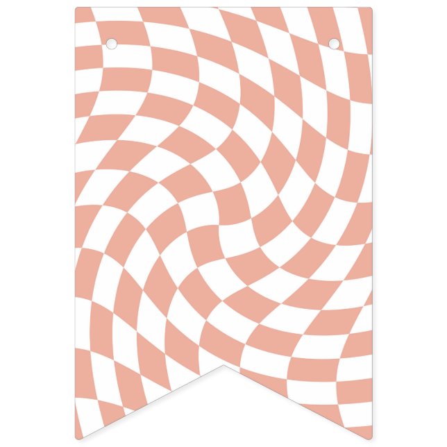 Rose Gold Wedding Collection Check Checkered Bunting Flags (First Flag)