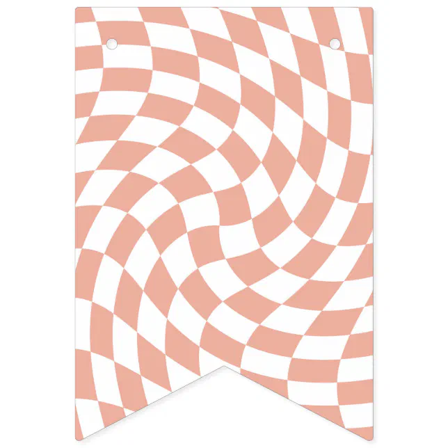 Rose Gold Wedding Collection Check Checkered Bunting Flags | Zazzle