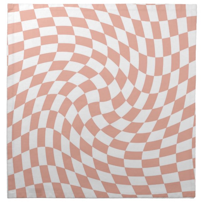 Rose Gold Wedding Collection Check Checkered   Cloth Napkin (Front)