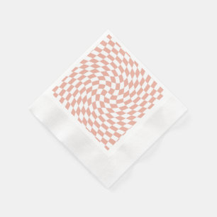 Rose Gold Wedding Collection Check Checkered Napkins