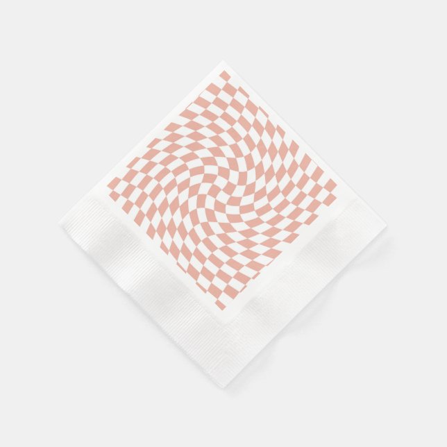 Rose Gold Wedding Collection Check Checkered   Napkins (Corner)