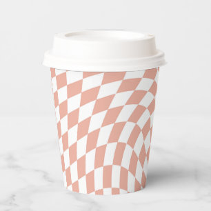 Rose Gold Wedding Collection Check Checkered Paper Cups