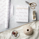 Rose Gold Wedding Day White background Wrapping Paper<br><div class="desc">Wedding Day Rose Gold text white background wrapping paper.</div>
