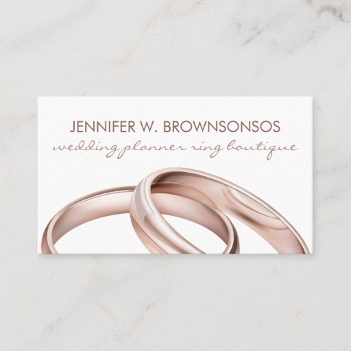 Customizable Rose gold Wedding Engagement Celebration Ring Business Card