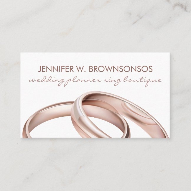 Rose gold Wedding Engagement Celebration Ring Business Card