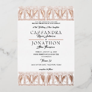 Rose Gold Wedding Event Foil Invitation