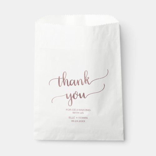 Rose Gold Wedding Favor Bag