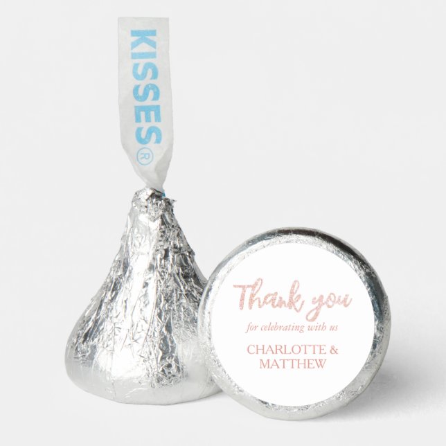 Rose Gold Wedding Favors Hershey®'s Kisses® (Front)