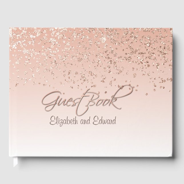 Rose Gold Wedding Guest Book (Front)