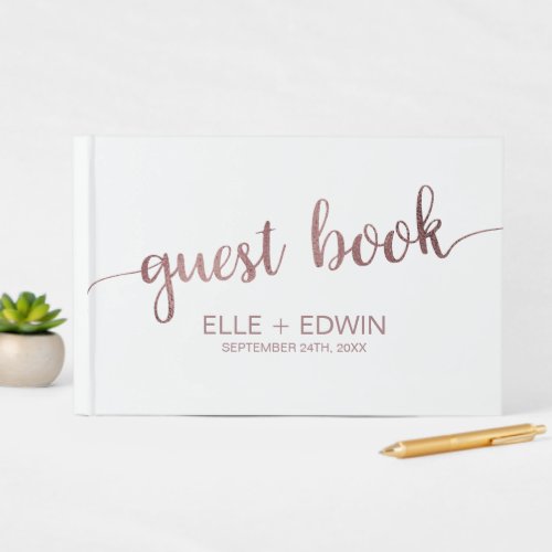 Rose Gold Wedding Guest Book