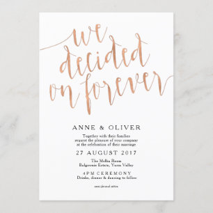 Rose Gold Wedding Invitation Rustic