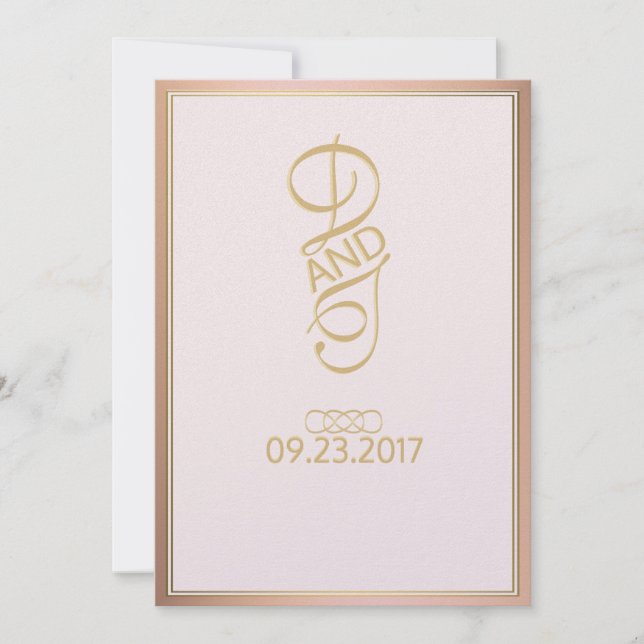 Rose Gold Wedding Invitations (Front)