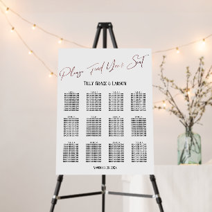 Rose Gold Wedding Reception Seating Chart Foam Board